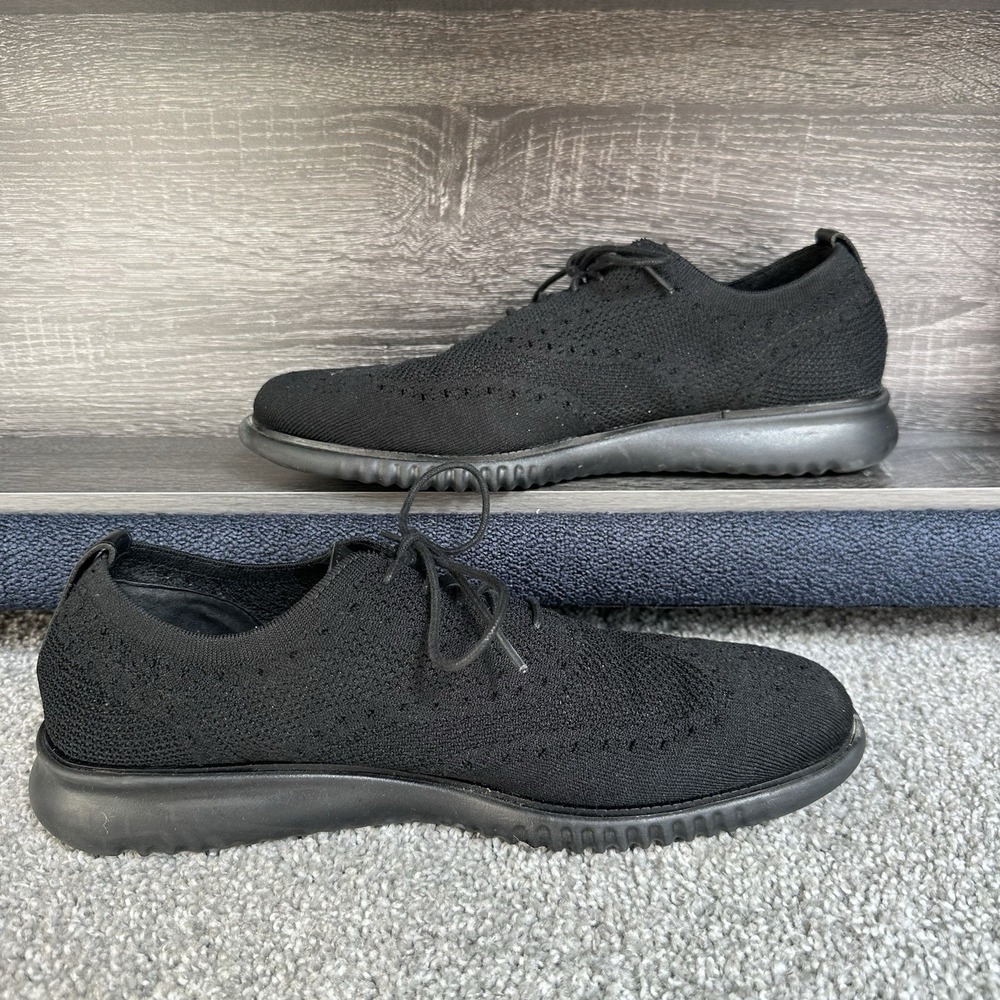 Cole Haan Men's 2.Zerogrand Laser Wingtip Oxford Black Style C28527 size 13
